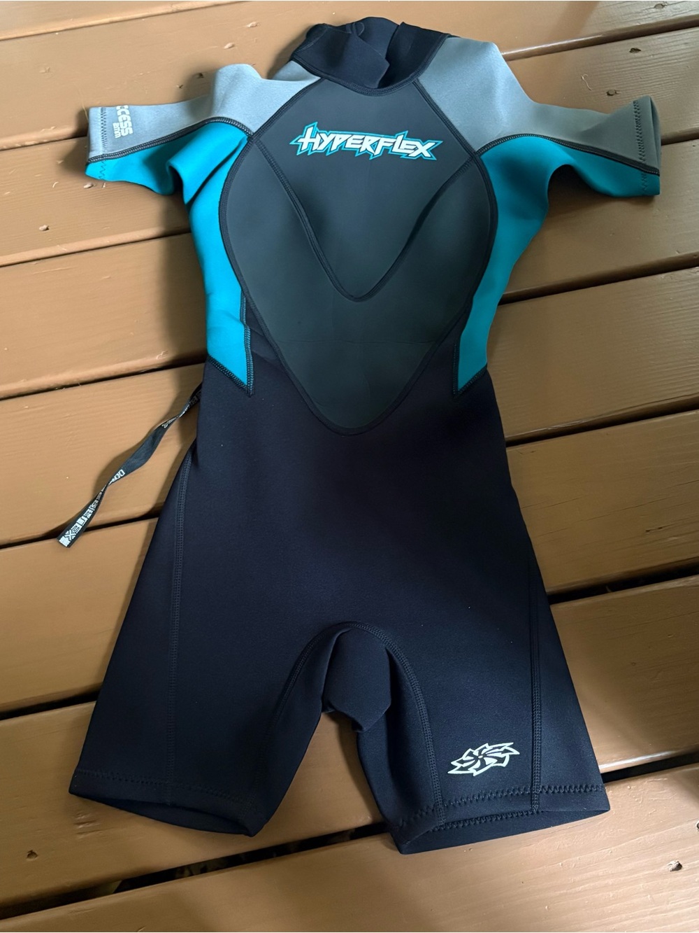Hyperflex Shorty Wetsuit Access 2mm Women's 4 Full Zip Spring Black Blue NEW